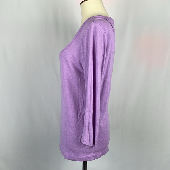 Ralph Lauren Sport Lilac/Lavender Deep Scoop Neck Ribbed Top - Size Large - Picture 4 of 9